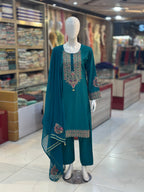 Dil-Kash Karandi Zinc | 3 Piece Suit | (RF-D1-KR-ZN) Rumaisa Fashion