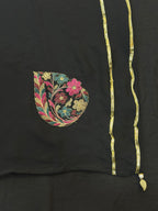 Dil-Kash Black Lawn Patchwork suit — 2-Side Gota Patti Border — Rumaisa Fashion