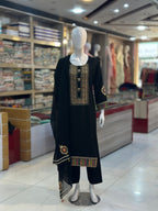 Gul-E-Arzo Karandi Black | 3 Piece Suit | (RF-D2-KR-BK) Rumaisa Fashion