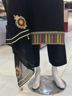 Gul-E-Arzo Karandi Black | 3 Piece Suit | (RF-D2-KR-BK) Rumaisa Fashion