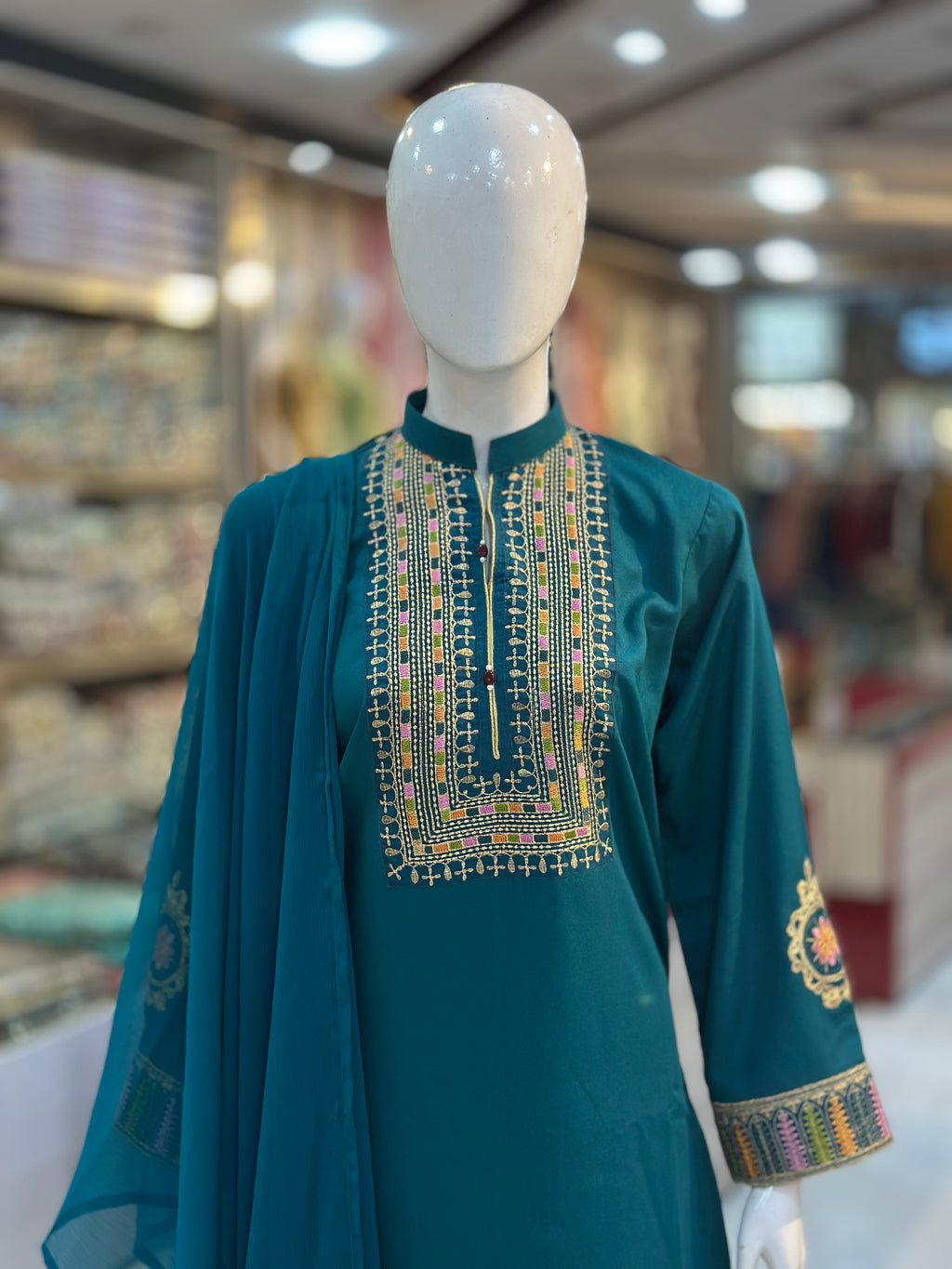 Gul-E-Arzo Karandi Zinc | 3 Piece Suit | (RF-D2-KR-ZN) Rumaisa Fashion