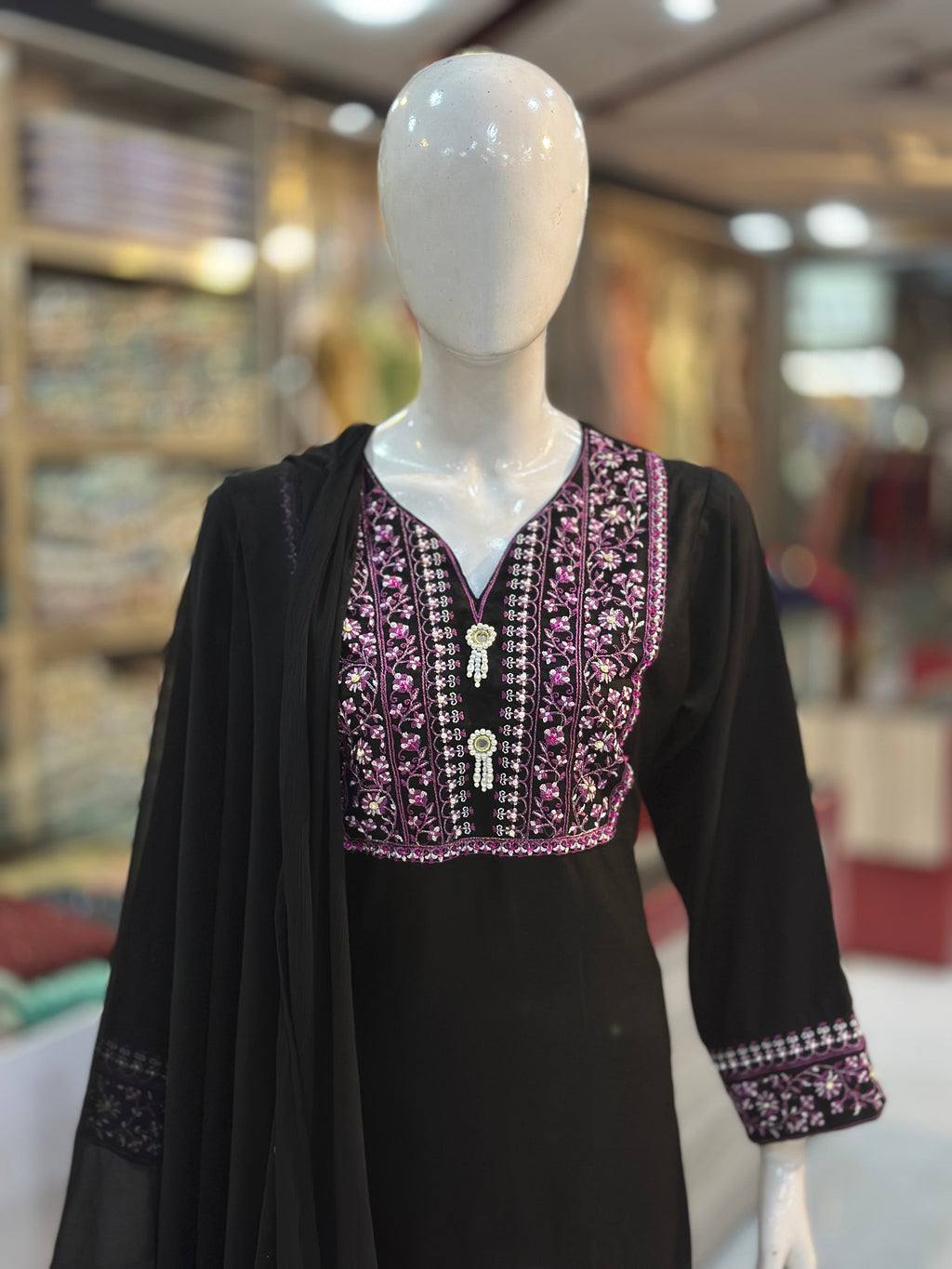 Sada Bahar Karandi Black | 3 Piece Suit | (RF-D3-KR-BK) Rumaisa Fashion