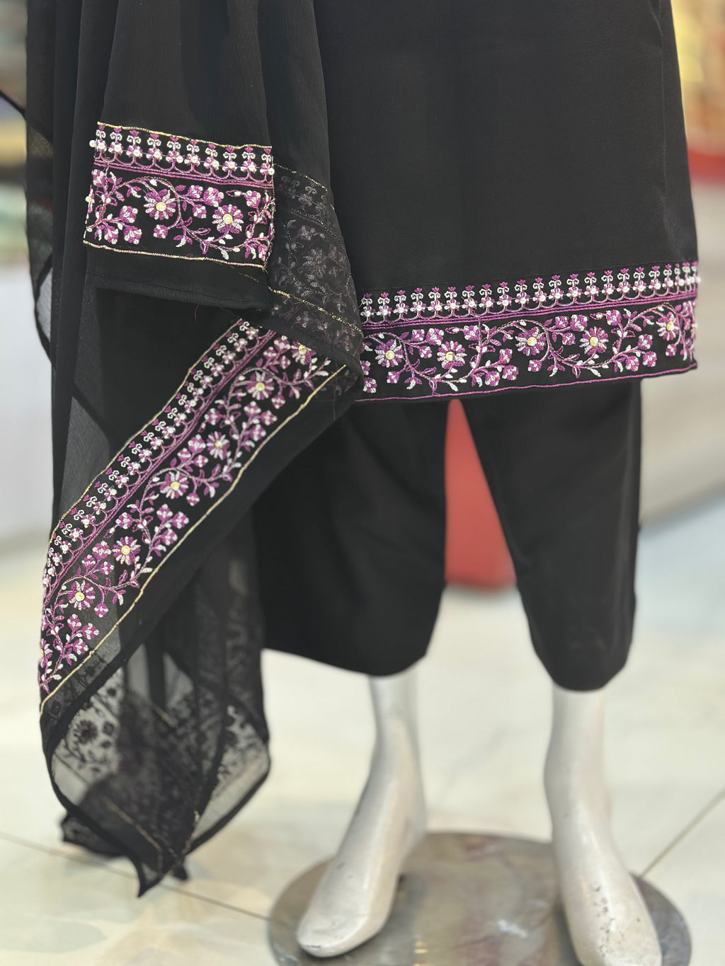 Sada Bahar Karandi Black | 3 Piece Suit | (RF-D3-KR-BK) Rumaisa Fashion