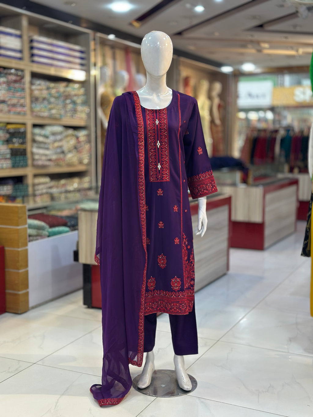 Kashish Karandi Purple | 3 Piece Suit | (RF-D4-KR-PR) Rumaisa Fashion