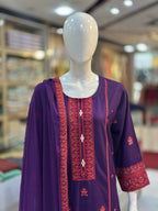 Kashish Karandi Purple | 3 Piece Suit | (RF-D4-KR-PR) Rumaisa Fashion