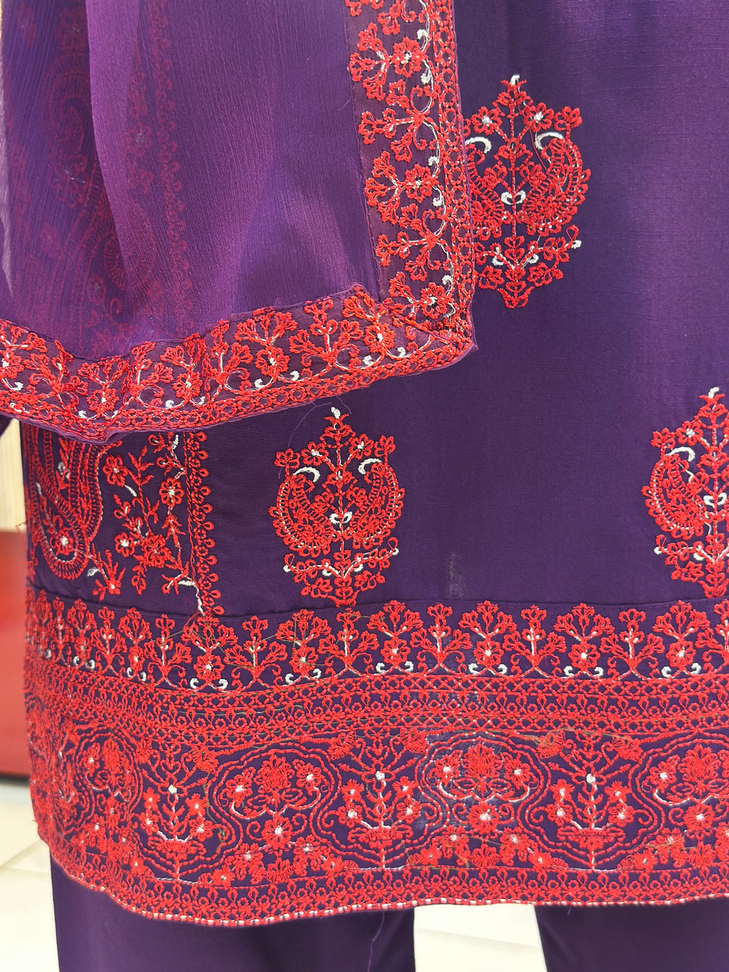 Kashish Karandi Purple | 3 Piece Suit | (RF-D4-KR-PR) Rumaisa Fashion