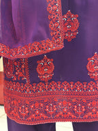 Kashish Karandi Purple | 3 Piece Suit | (RF-D4-KR-PR) Rumaisa Fashion