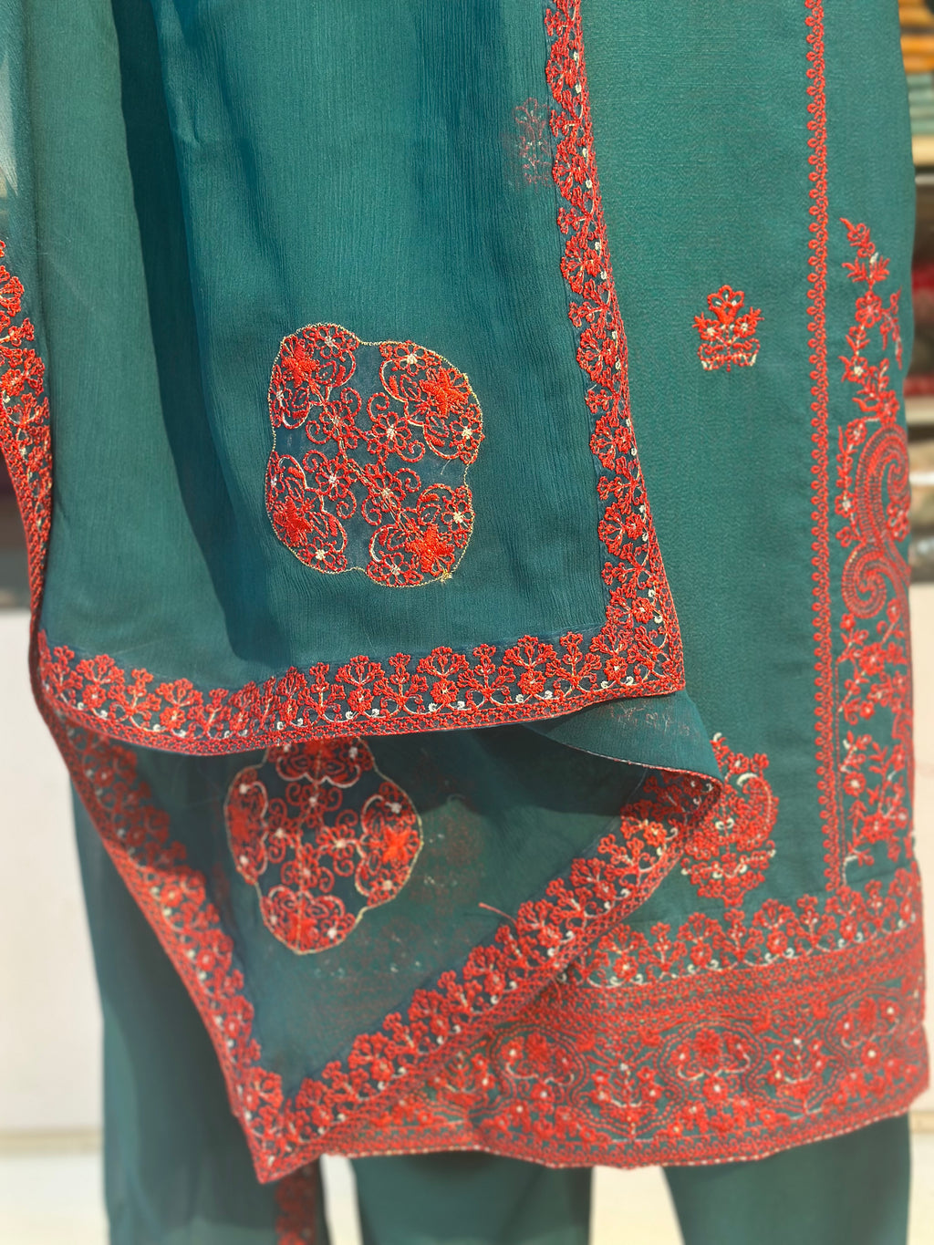 Kashish Karandi Zinc | 3 Piece Suit | (RF-D4-KR-ZN) Rumaisa Fashion