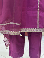 Naaz Pink Cambric Patchwork Suit — Kameez Bottom, Shalwar & Dupatta — Rumaisa Fashion